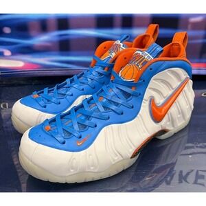 Custom Foamposites 15 of 68 pairs White Blue Knicks Mens sneakers size 14